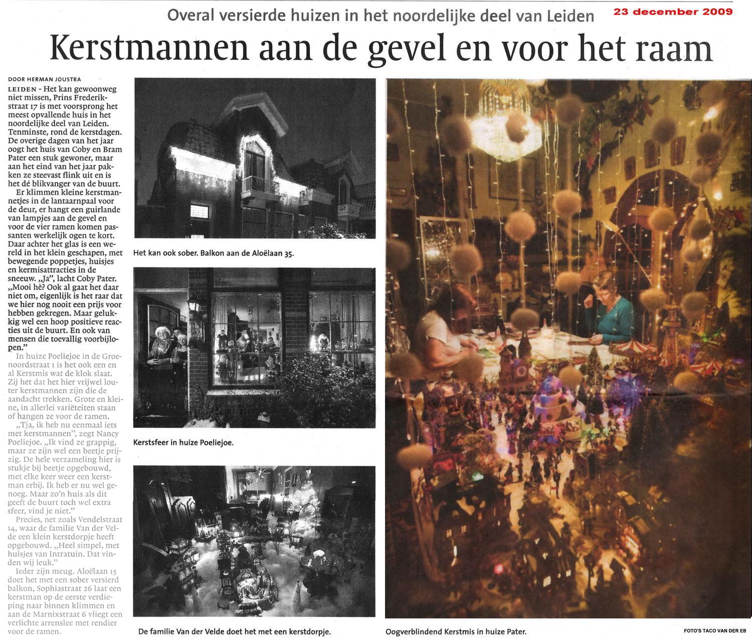 Kerstmannen aan de gevel